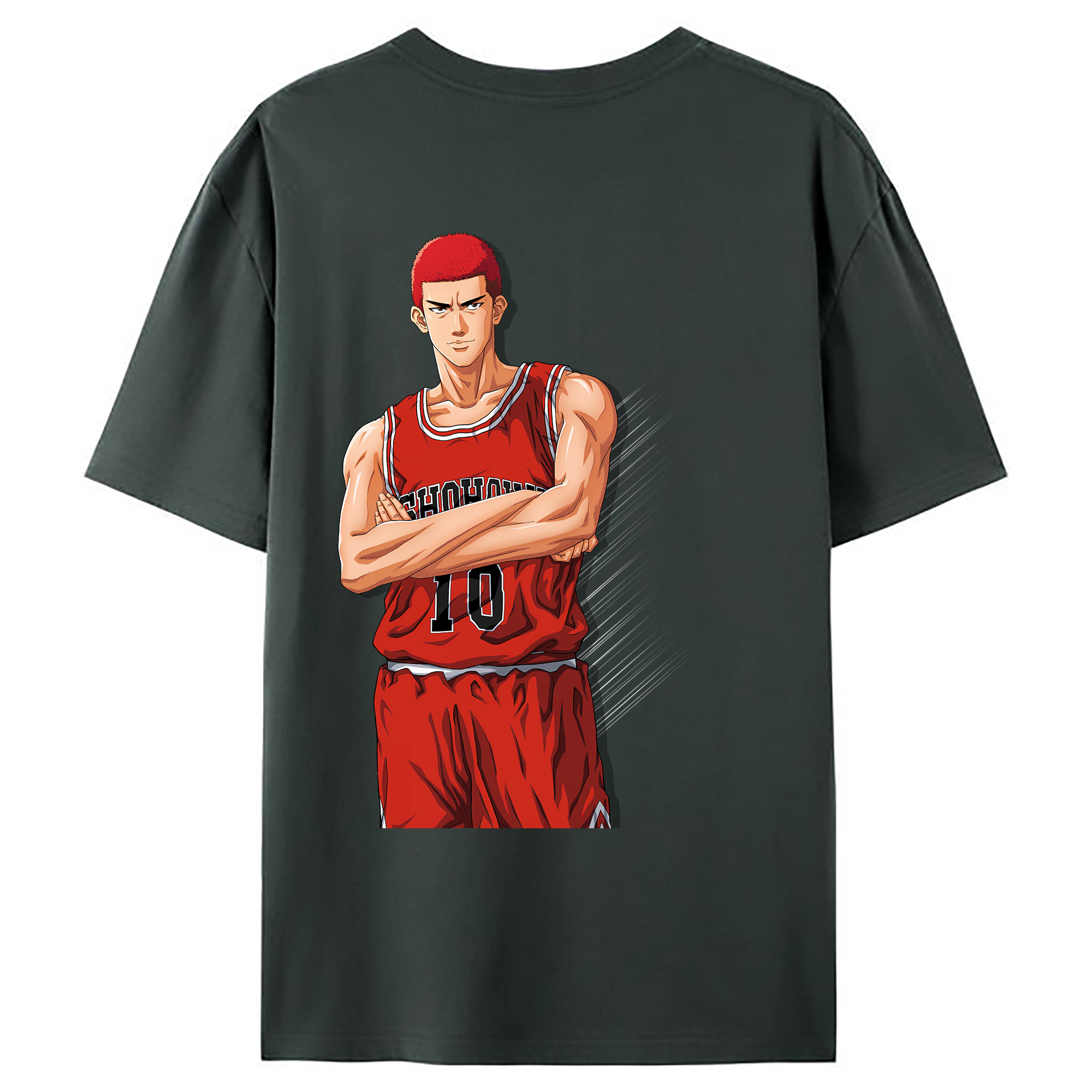 （画像用） SLAM DUNK／スラムダンク 綿100％ メンズ半袖Tシャツ（バックプリント） 通気性